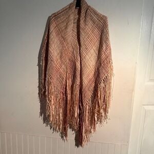 Mary Lynn O Shea Chenille Wrap Shawl Woven Vintage Lagenlook Minimalist
